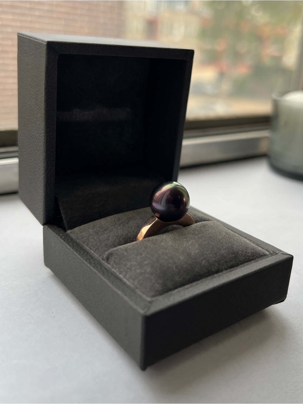 Tahitian Pearl Ring – 10mm AAA+ Luster, Multicolor (Size 4.5)